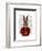 Military Rabbit in Red-Fab Funky-Framed Art Print