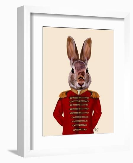 Military Rabbit in Red-Fab Funky-Framed Premium Giclee Print