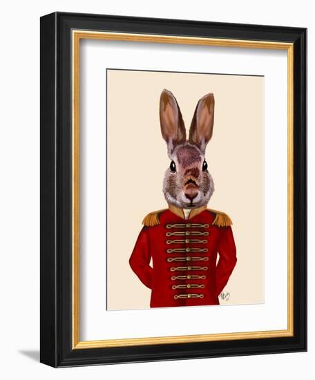 Military Rabbit in Red-Fab Funky-Framed Premium Giclee Print