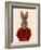 Military Rabbit in Red-Fab Funky-Framed Art Print