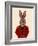 Military Rabbit in Red-Fab Funky-Framed Art Print