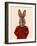 Military Rabbit in Red-Fab Funky-Framed Art Print