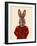 Military Rabbit in Red-Fab Funky-Framed Art Print