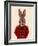 Military Rabbit in Red-Fab Funky-Framed Art Print