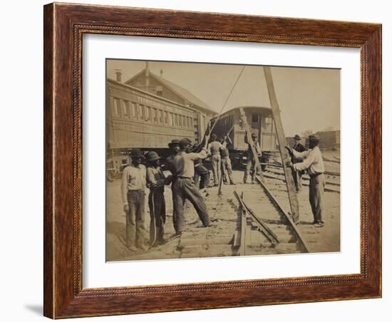 Military Railroad Operations in Northern Virginia, c.1862-Andrew J^ Johnson-Framed Photo