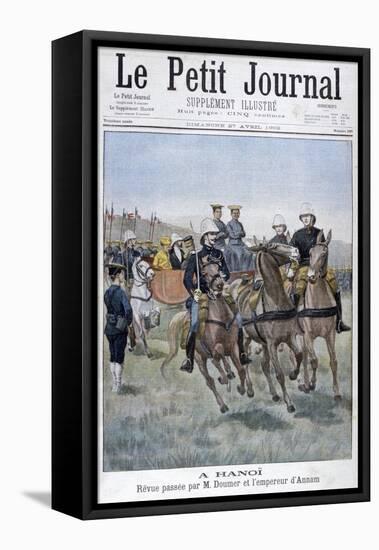 Military Review by Paul Doumer and the Emperor of Annam, Hanoi, Indochina, 1902-null-Framed Premier Image Canvas