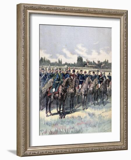 Military Review with General Saussier and Foreign Military Attaches, 14th July 1891-Henri Meyer-Framed Giclee Print