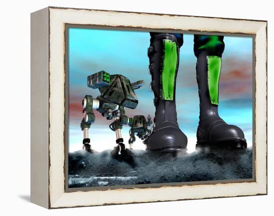 Military Robots-Victor Habbick-Framed Premier Image Canvas