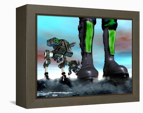 Military Robots-Victor Habbick-Framed Premier Image Canvas
