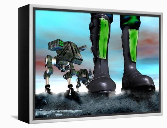 Military Robots-Victor Habbick-Framed Premier Image Canvas