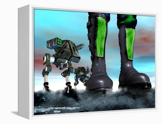 Military Robots-Victor Habbick-Framed Premier Image Canvas