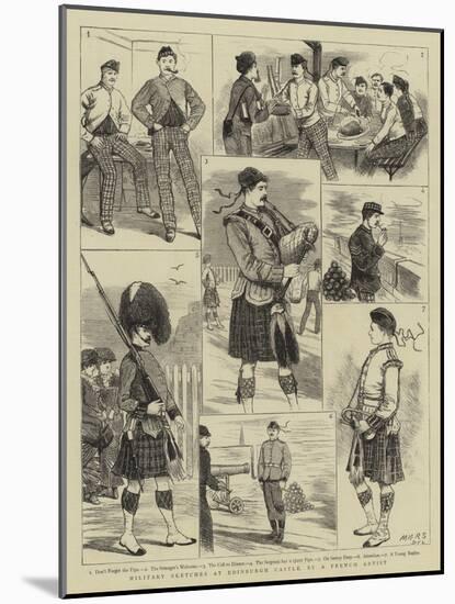 Military Sketches at Edinburgh Castle-null-Mounted Giclee Print