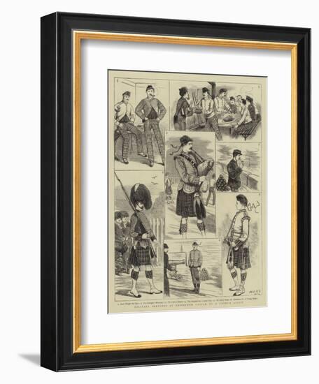 Military Sketches at Edinburgh Castle-null-Framed Giclee Print