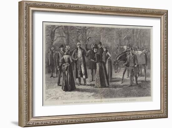 Military Steeplechases at Sandown Park, Congratulating a Winner-Arthur Hopkins-Framed Giclee Print