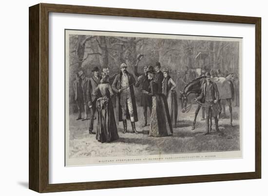 Military Steeplechases at Sandown Park, Congratulating a Winner-Arthur Hopkins-Framed Giclee Print