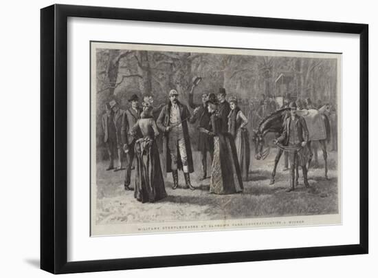 Military Steeplechases at Sandown Park, Congratulating a Winner-Arthur Hopkins-Framed Giclee Print