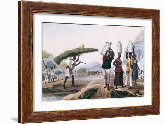 Milk and Capin Plant Sellers-Jean Baptiste Debret-Framed Art Print