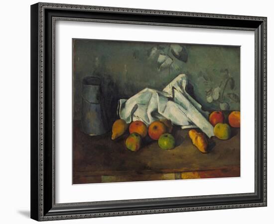 Milk Can and Apples. 1879-80-Paul Cézanne-Framed Giclee Print