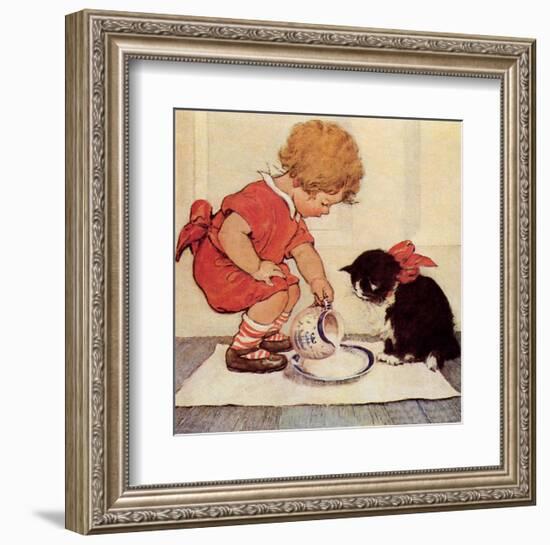 Milk for Kitty-Jessie Willcox Smith-Framed Art Print