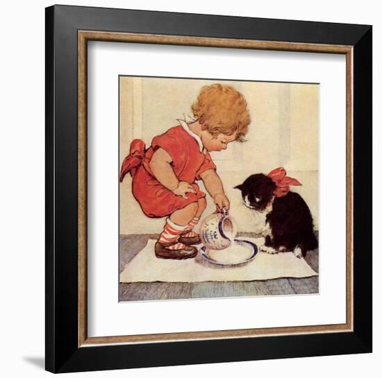 Milk for Kitty-Jessie Willcox Smith-Framed Art Print