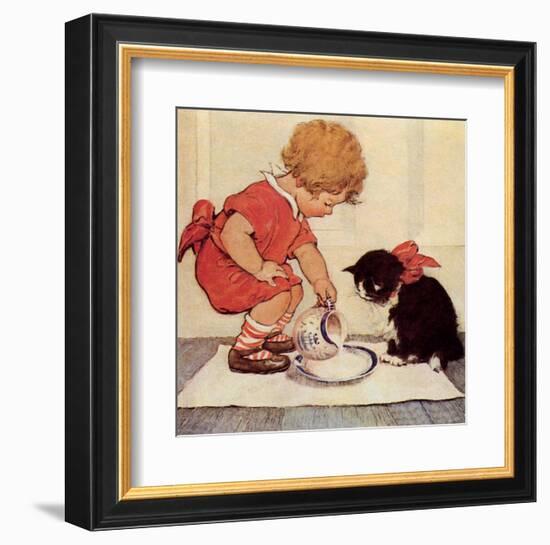 Milk for Kitty-Jessie Willcox Smith-Framed Art Print