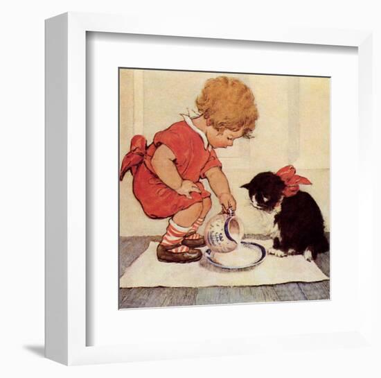 Milk for Kitty-Jessie Willcox Smith-Framed Art Print