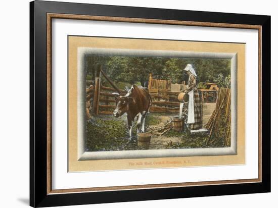 Milk Maid, Catskills, New York-null-Framed Art Print