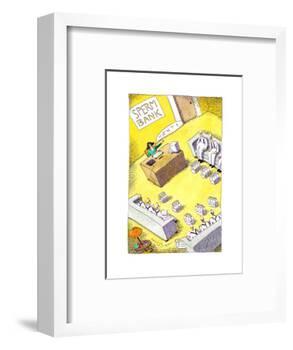 Milk men at sperm bank - Cartoon-John O'brien-Framed Premium Giclee Print