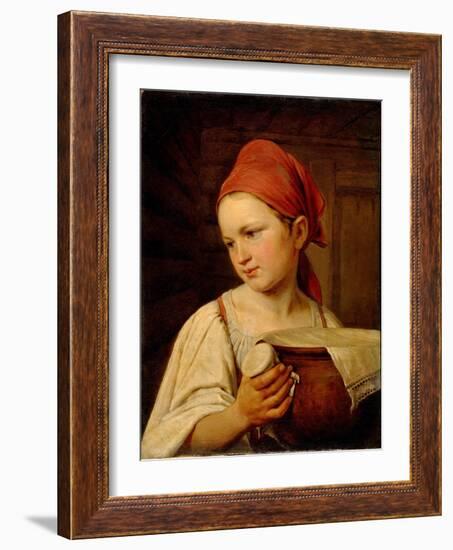 Milkgirl, 1820-Alexei Gavrilovich Venetsianov-Framed Giclee Print