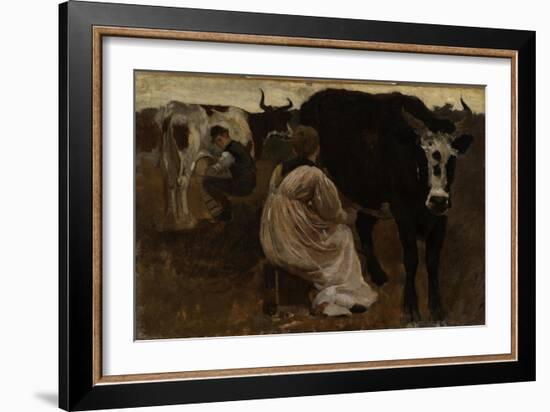 Milking, 1875-Winslow Homer-Framed Giclee Print