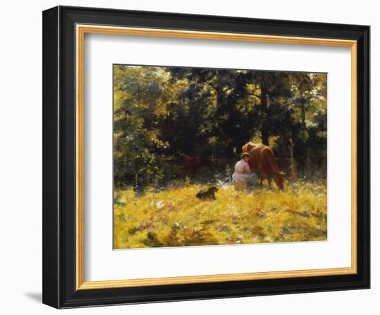 Milking Time, 1889-Charles Courtney Curran-Framed Giclee Print