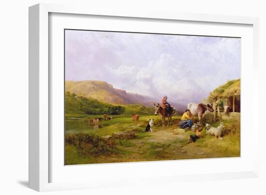 Milking Time on the Swale, Yorkshire, 1863-George Cole-Framed Giclee Print