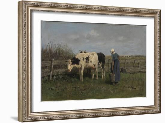 Milking Time-Anton Mauve-Framed Giclee Print