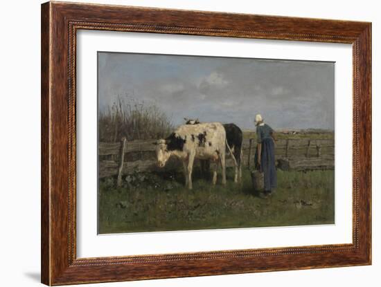 Milking Time-Anton Mauve-Framed Giclee Print