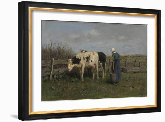 Milking Time-Anton Mauve-Framed Giclee Print