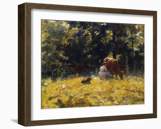 Milking Time-Charles Courtney Curran-Framed Giclee Print