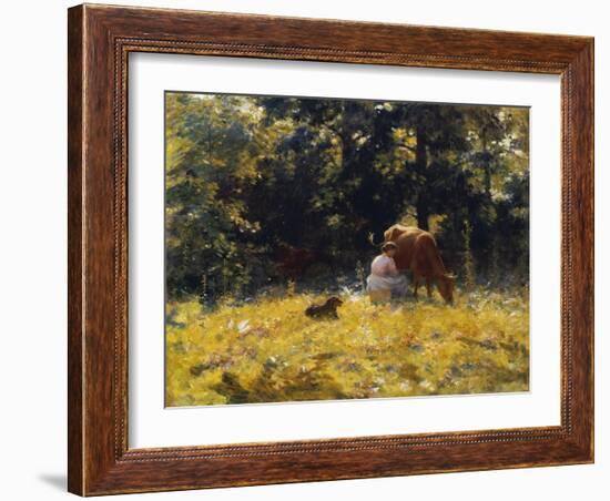 Milking Time-Charles Courtney Curran-Framed Giclee Print