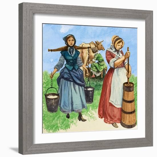 Milking-Peter Jackson-Framed Giclee Print