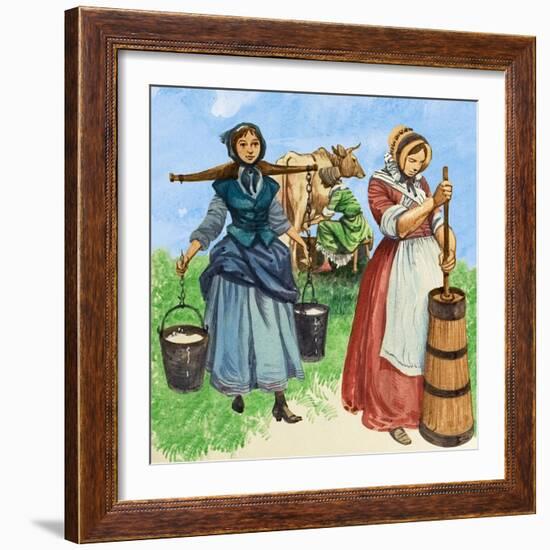 Milking-Peter Jackson-Framed Giclee Print