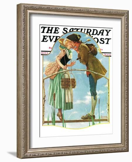 "Milkmaid" Saturday Evening Post Cover, July 25,1931-Norman Rockwell-Framed Giclee Print