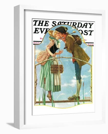 "Milkmaid" Saturday Evening Post Cover, July 25,1931-Norman Rockwell-Framed Giclee Print