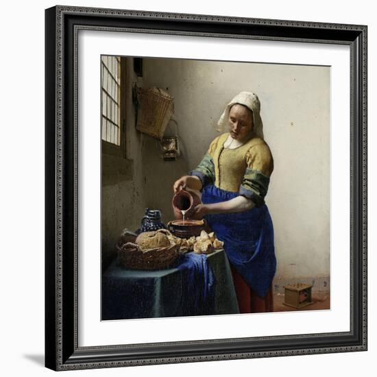 Milkmaid-Johannes Vermeer-Framed Art Print