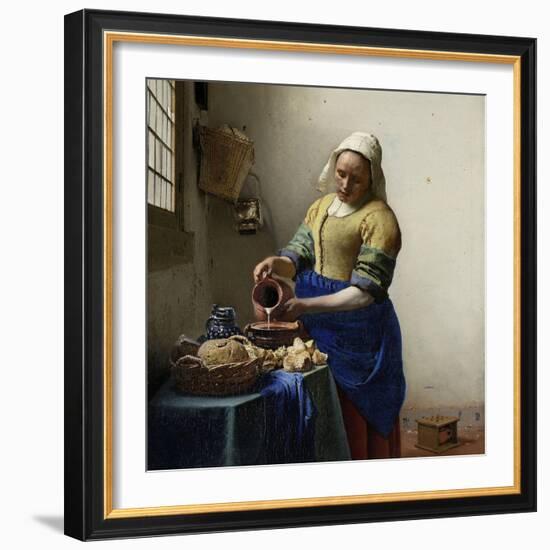 Milkmaid-Johannes Vermeer-Framed Art Print