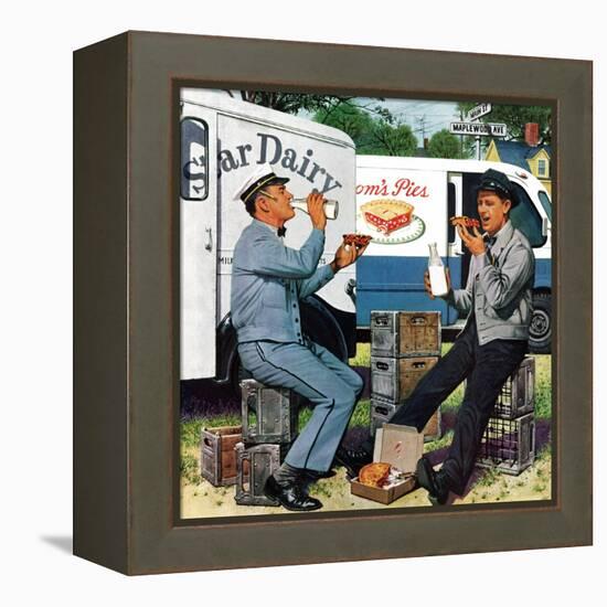 "Milkman Meets Pieman", October 11, 1958-Stevan Dohanos-Framed Premier Image Canvas