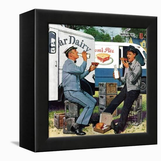 "Milkman Meets Pieman", October 11, 1958-Stevan Dohanos-Framed Premier Image Canvas