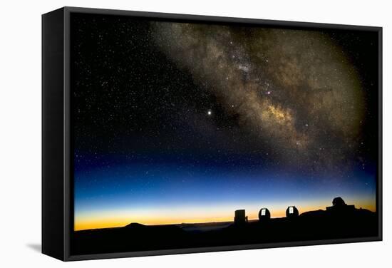 Milky Way And Observatories, Hawaii-David Nunuk-Framed Premier Image Canvas