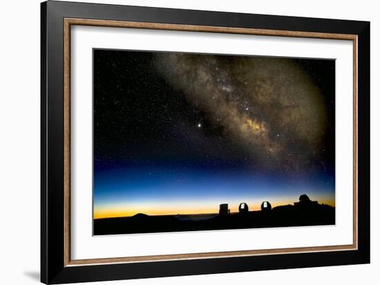 Milky Way And Observatories, Hawaii-David Nunuk-Framed Photographic Print
