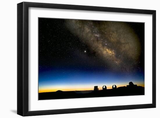 Milky Way And Observatories, Hawaii-David Nunuk-Framed Photographic Print