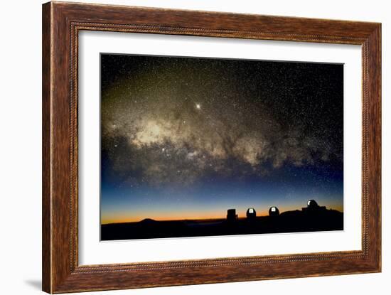 Milky Way And Observatories, Hawaii-David Nunuk-Framed Photographic Print