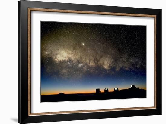 Milky Way And Observatories, Hawaii-David Nunuk-Framed Photographic Print